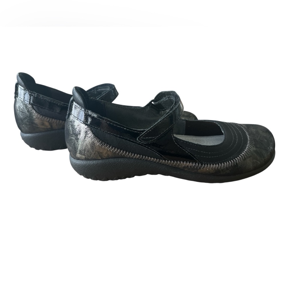 NAOT Black and Metallic Maryjane Comfort Shoes Size 38 or 7 - 7.5 - Picture 3 of 9